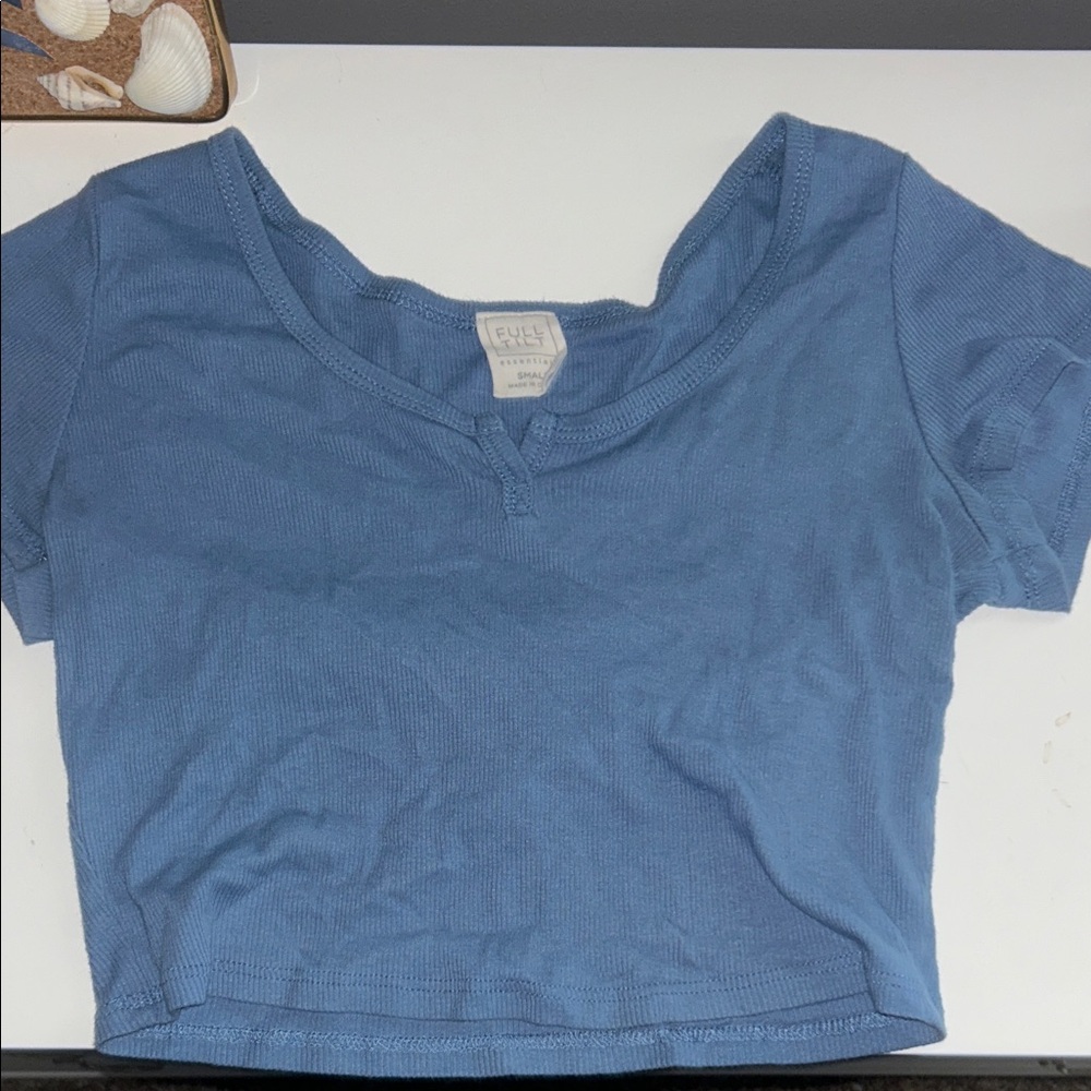 Rue21 Sky Blue V-Neck Crop Top